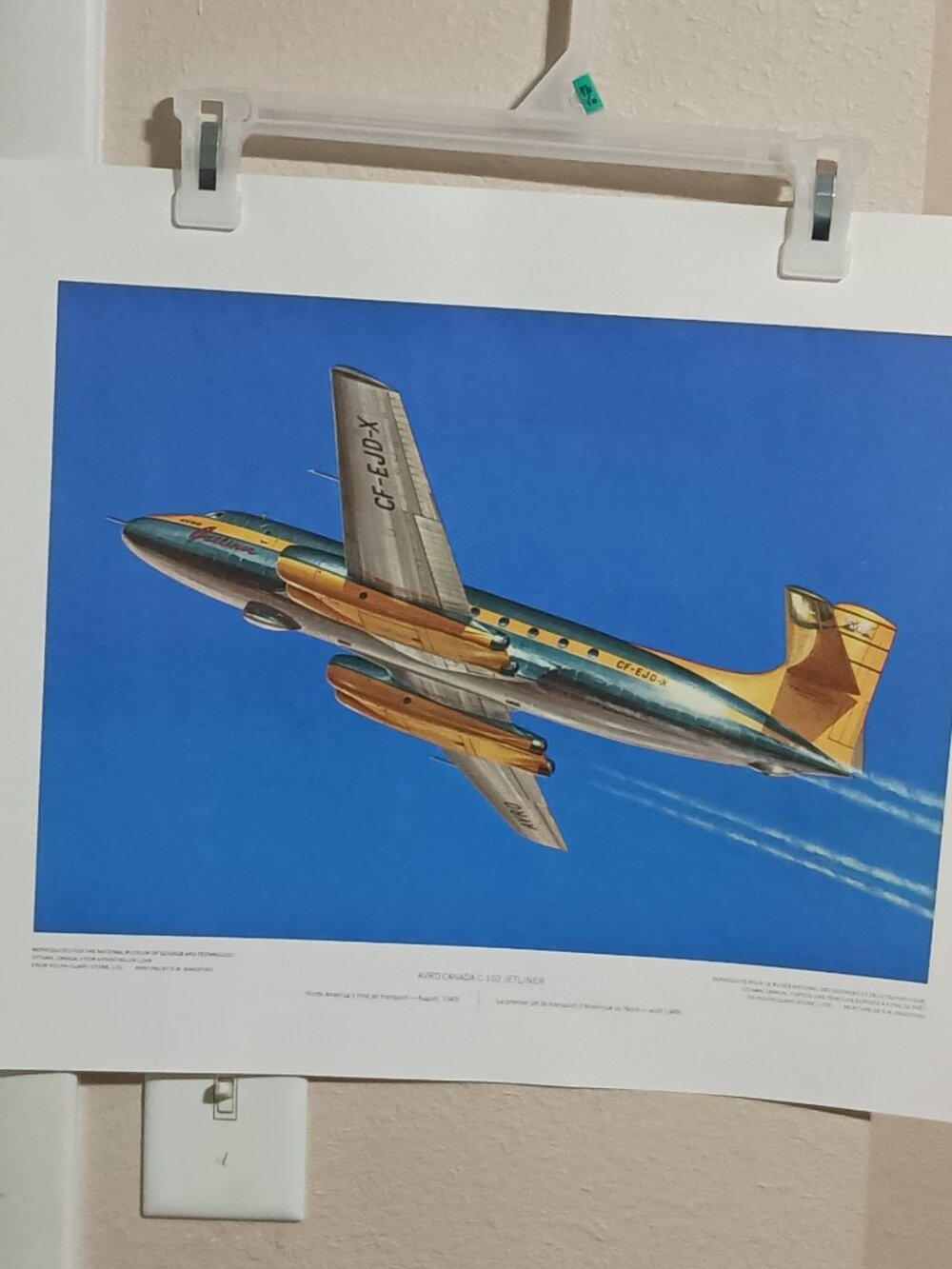 Vintage Avro Canada C-102 Jetliner Print 20"x16" Museum of Science Technology